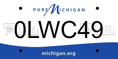 0LWC49 Michigan License Plate