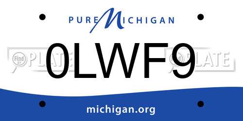 0LWF9 Michigan License Plate