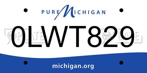 0LWT829 Michigan License Plate