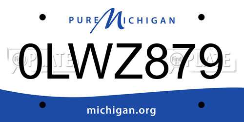 0LWZ879 Michigan License Plate