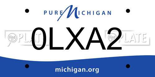 0LXA2 Michigan License Plate