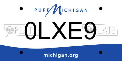 0LXE9 Michigan License Plate
