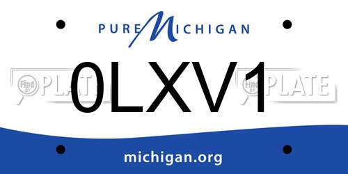 0LXV1 Michigan License Plate