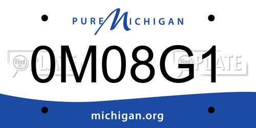 0M08G1 Michigan License Plate