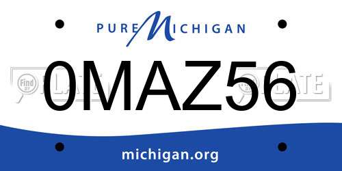 0MAZ56 Michigan License Plate