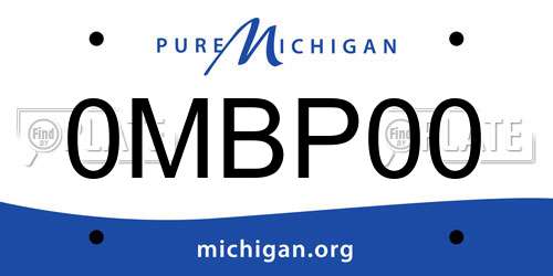 0MBP00 Michigan License Plate