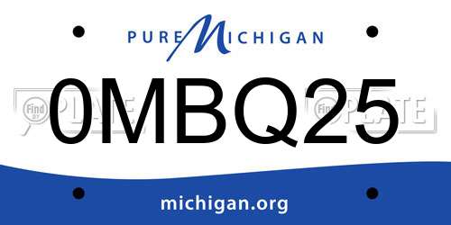 0MBQ25 Michigan License Plate