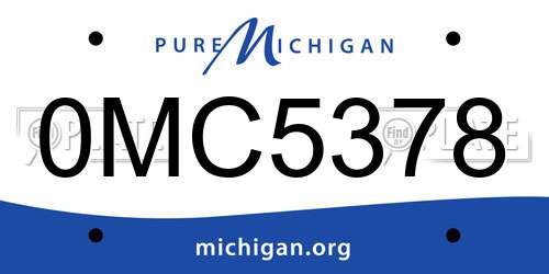 0MC5378 Michigan License Plate