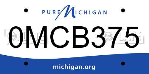 0MCB375 Michigan License Plate