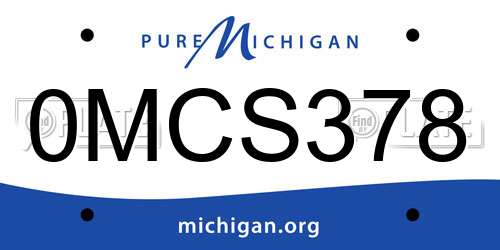 0MCS378 Michigan License Plate