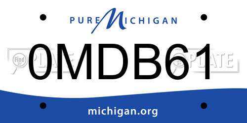 0MDB61 Michigan License Plate