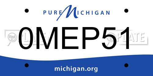 0MEP51 Michigan License Plate