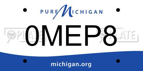 0MEP8 Michigan License Plate