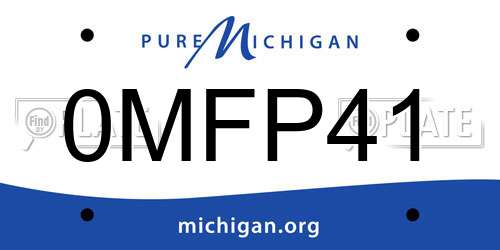 0MFP41 Michigan License Plate
