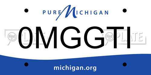 0MGGTI Michigan License Plate