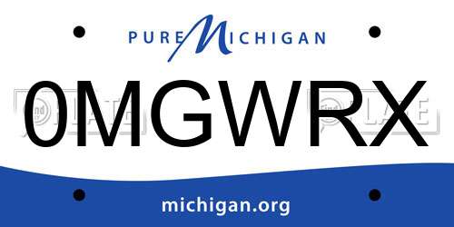 0MGWRX Michigan License Plate