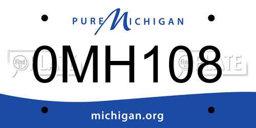 0MH108 Michigan License Plate