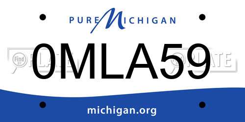 0MLA59 Michigan License Plate