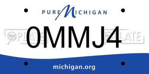 0MMJ4 Michigan License Plate