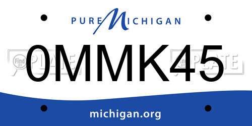0MMK45 Michigan License Plate