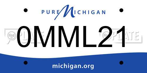 0MML21 Michigan License Plate