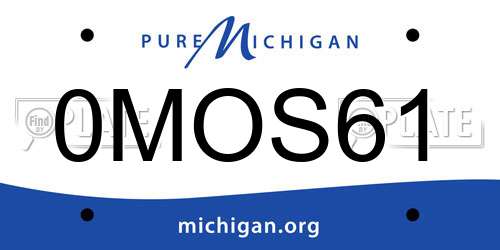 0MOS61 Michigan License Plate