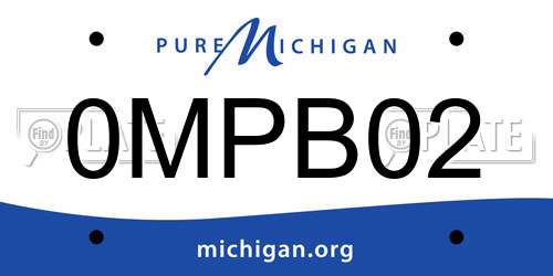 0MPB02 Michigan License Plate