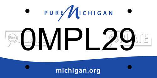 0MPL29 Michigan License Plate