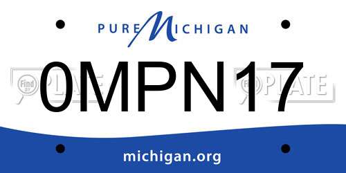 0MPN17 Michigan License Plate