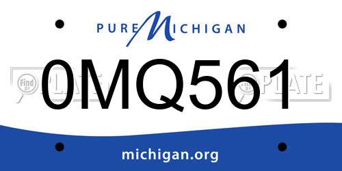 0MQ561 Michigan License Plate
