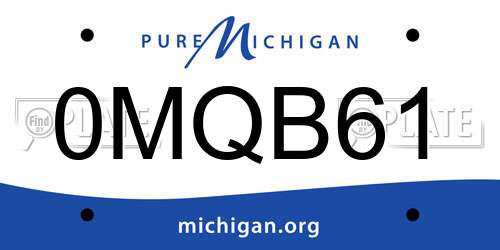 0MQB61 Michigan License Plate