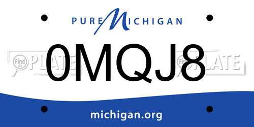0MQJ8 Michigan License Plate