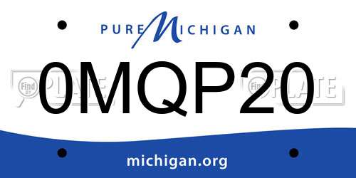 0MQP20 Michigan License Plate