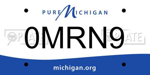 0MRN9 Michigan License Plate