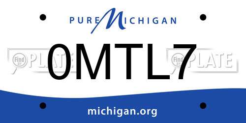 0MTL7 Michigan License Plate