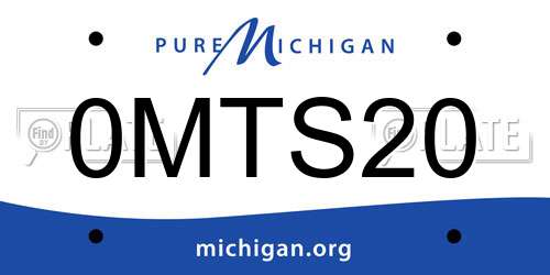 0MTS20 Michigan License Plate