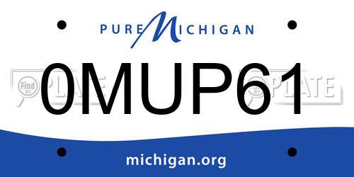0MUP61 Michigan License Plate