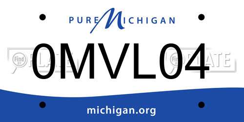 0MVL04 Michigan License Plate
