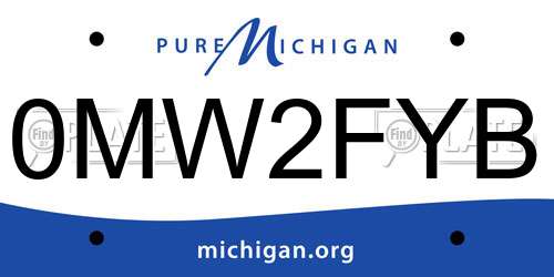 0MW2FYB Michigan License Plate