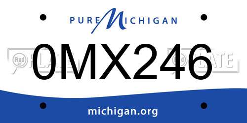 0MX246 Michigan License Plate