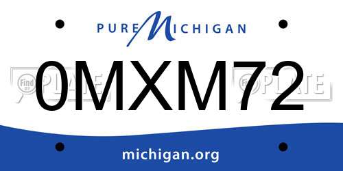 0MXM72 Michigan License Plate