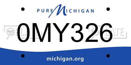 0MY326 Michigan License Plate