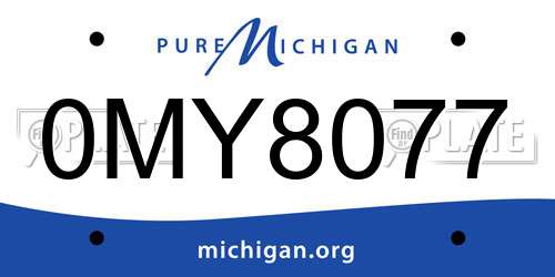 0MY8077 Michigan License Plate