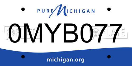 0MYB077 Michigan License Plate