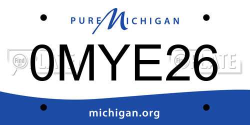 0MYE26 Michigan License Plate