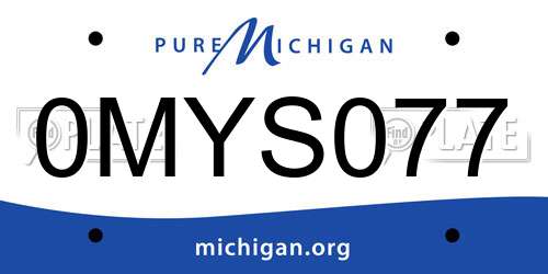 0MYS077 Michigan License Plate