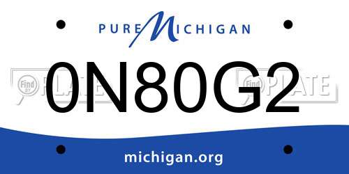 0N80G2 Michigan License Plate