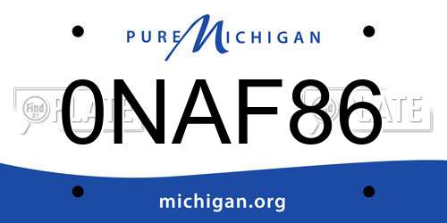 0NAF86 Michigan License Plate