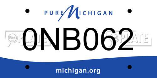 0NB062 Michigan License Plate