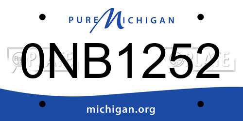 0NB1252 Michigan License Plate
